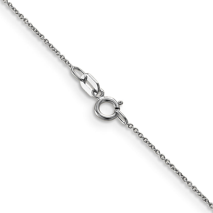 14k White Gold .75mm Round Open Link Cable Chain-PEN143-13