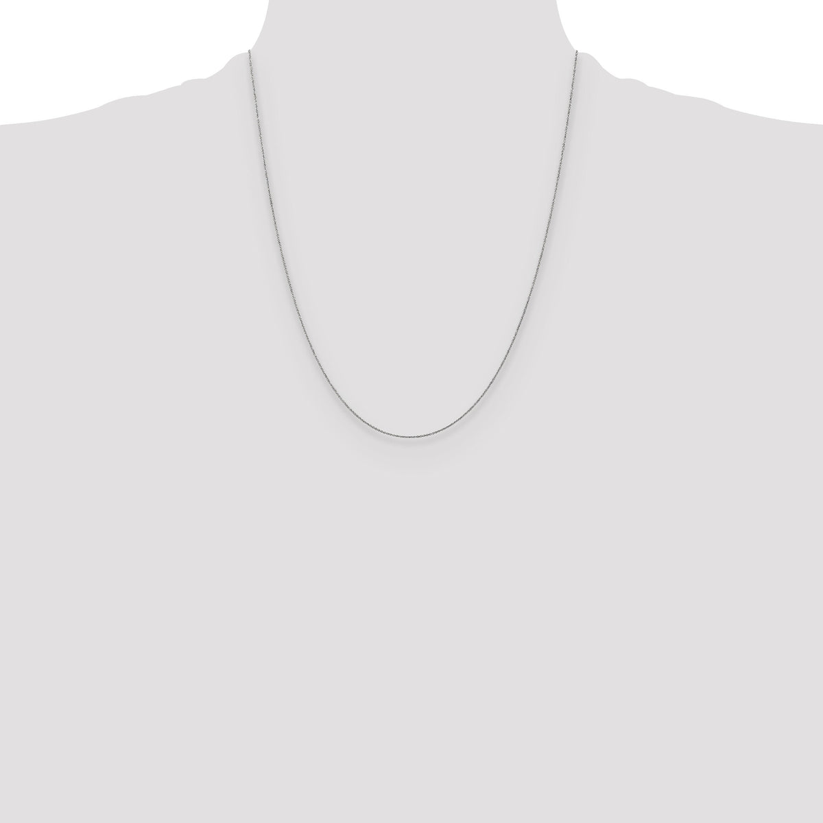 14k White Gold .75mm Round Open Link Cable Chain-PEN143-22