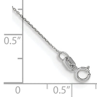 14k White Gold .75mm Round Open Link Cable Chain Anklet-PEN143-10