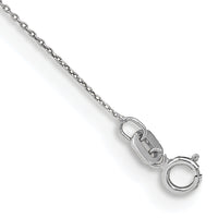 14k White Gold .75mm Round Open Link Cable Chain Anklet-PEN143-10