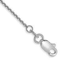 14k White Gold .95mm D/C Cable Chain Anklet-PEN144-10