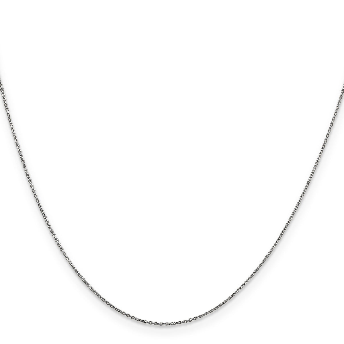 14k White Gold .6mm D/C Round Open Link Cable Chain-PEN145-22