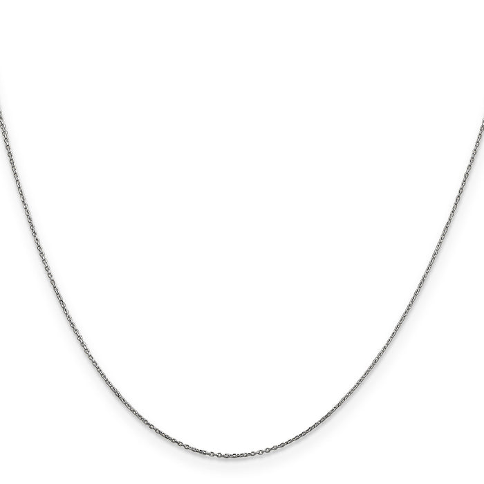 14k White Gold .6mm D/C Round Open Link Cable Chain-PEN145-16