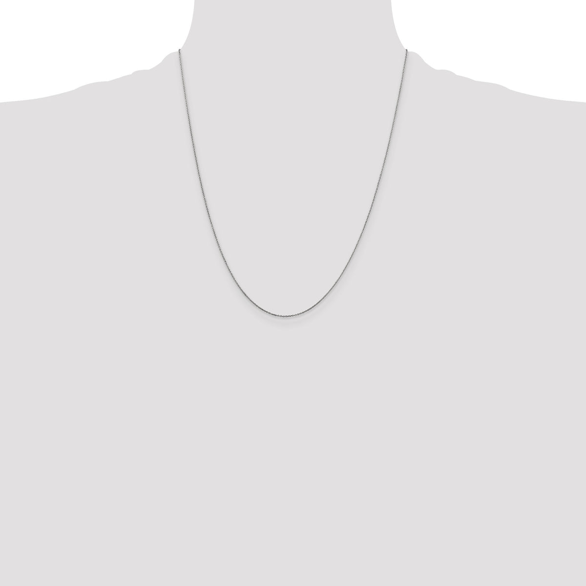 14k White Gold .6mm D/C Round Open Link Cable Chain-PEN145-22