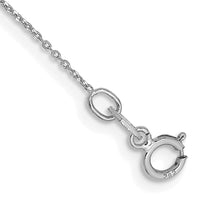 14k White Gold .6mm D/C Round Open Link Cable Chain Anklet-PEN145-10