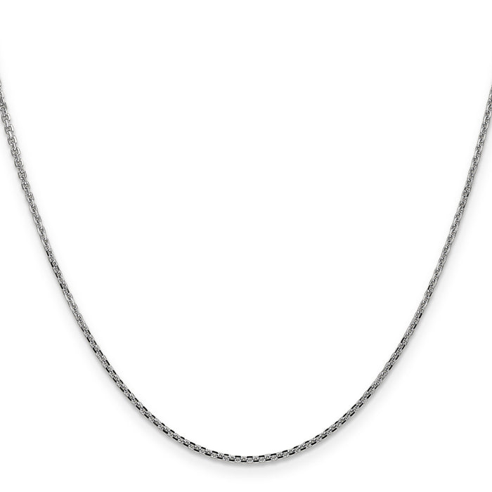14k White Gold 1.45mm D/C Cable Chain-PEN146-16