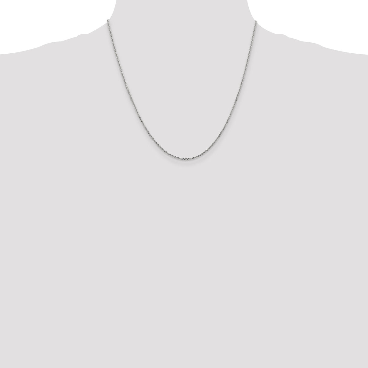 14k White Gold 1.45mm D/C Cable Chain-PEN146-20