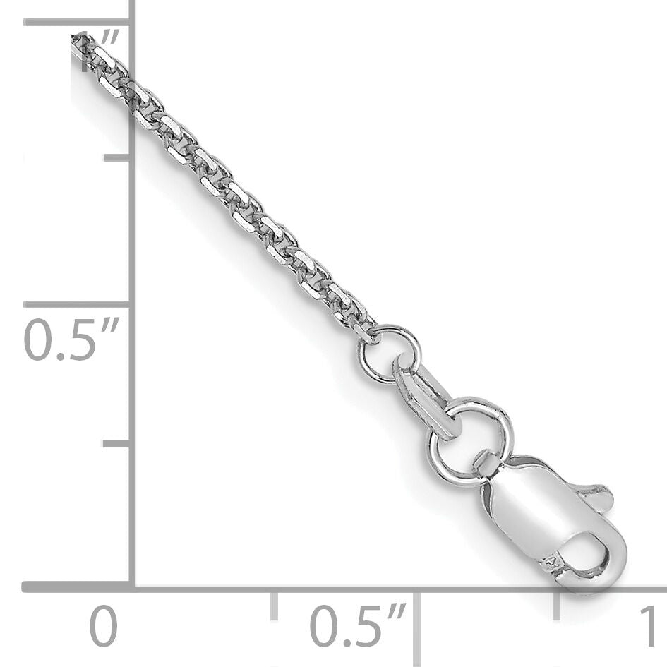 14k White Gold 1.45mm D/C Cable Chain Anklet-PEN146-10