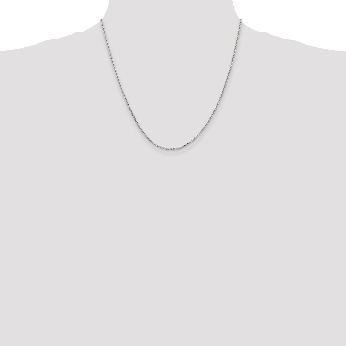 14k White Gold 1.65mm D/C Cable Chain-PEN149-20