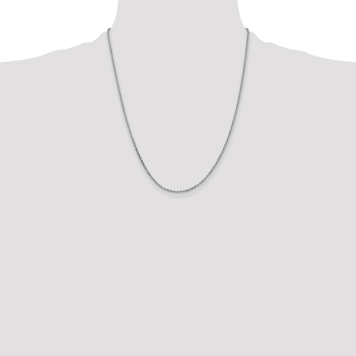14k White Gold 1.65mm D/C Cable Chain-PEN149-22
