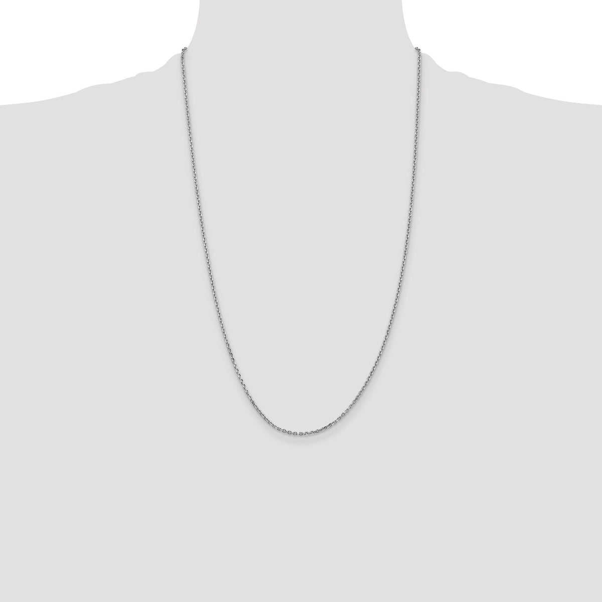 14k White Gold 1.65mm D/C Cable Chain-PEN149-26