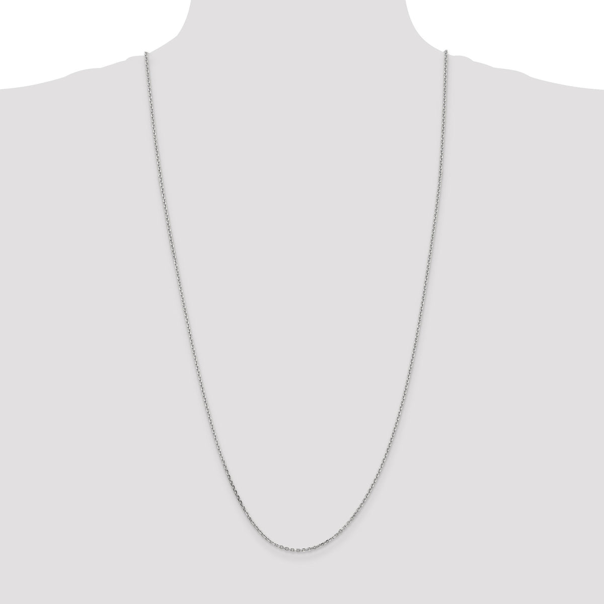 14k White Gold 1.65mm D/C Cable Chain-PEN149-30