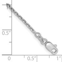 14k White Gold 1.65mm D/C Cable Chain Anklet-PEN149-10