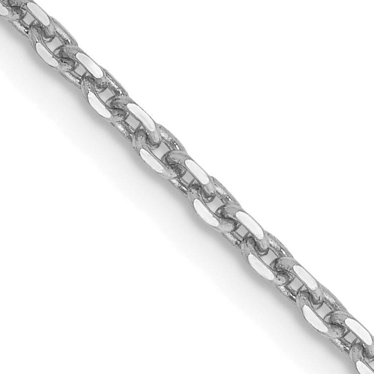 14k White Gold 1.65mm D/C Cable Chain-PEN149-18