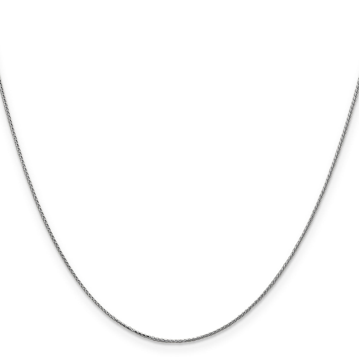 14k White Gold .85mm D/C Spiga with Spring Ring Clasp Chain-PEN152-18