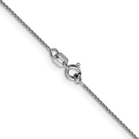 14k White Gold .85mm D/C Spiga with Spring Ring Clasp Chain-PEN152-16