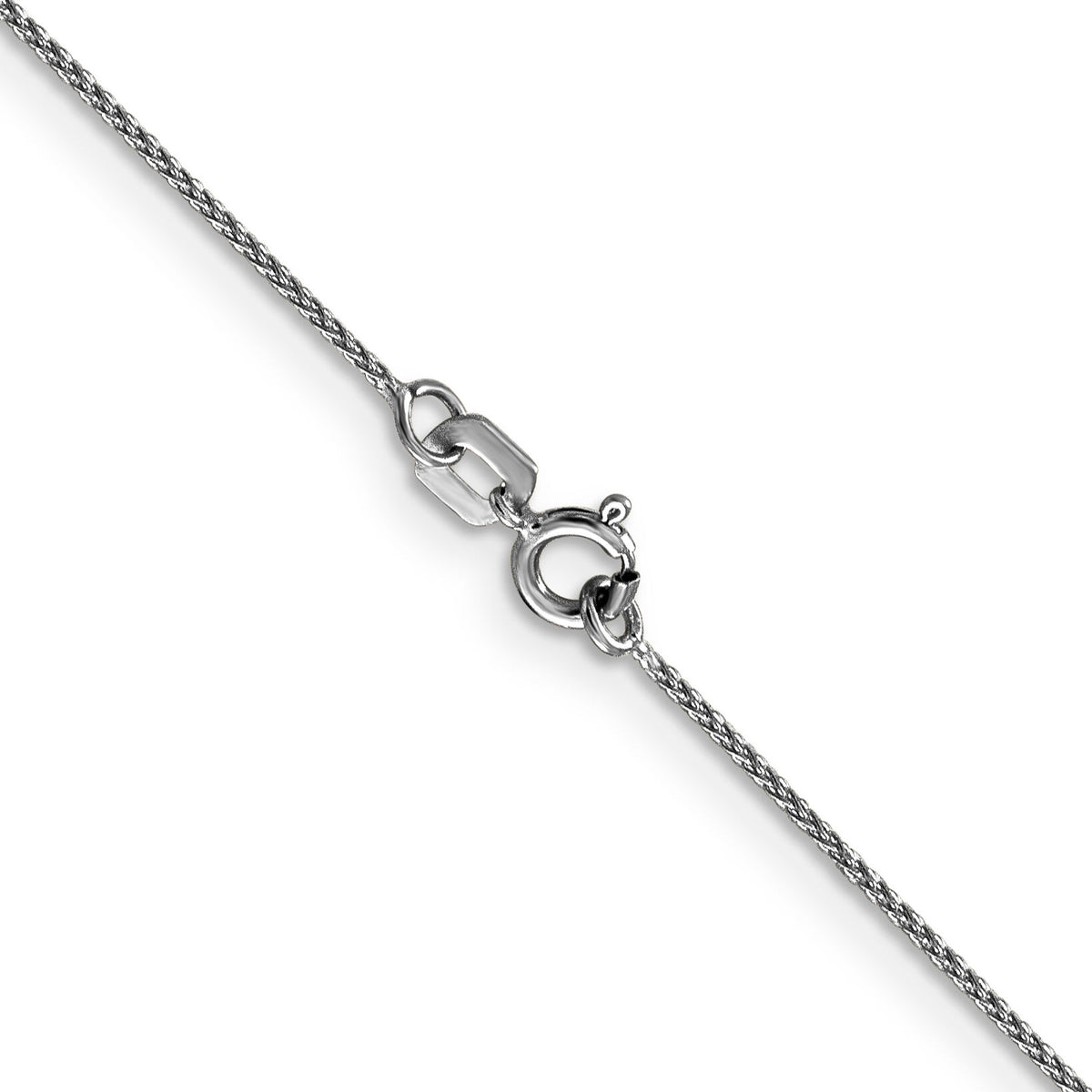 14k White Gold .85mm D/C Spiga with Spring Ring Clasp Chain-PEN152-18