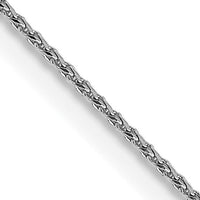 14k White Gold .85mm D/C Spiga with Spring Ring Clasp Chain-PEN152-16