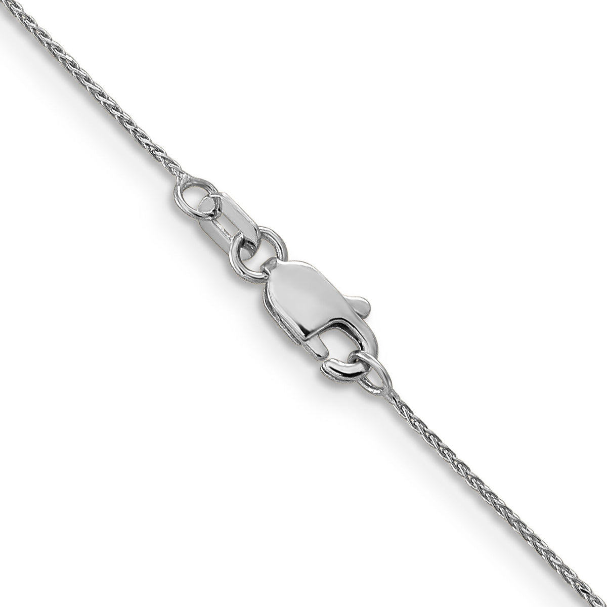 14k White Gold .85mm D/C Spiga with Lobster Clasp Chain-PEN153-16