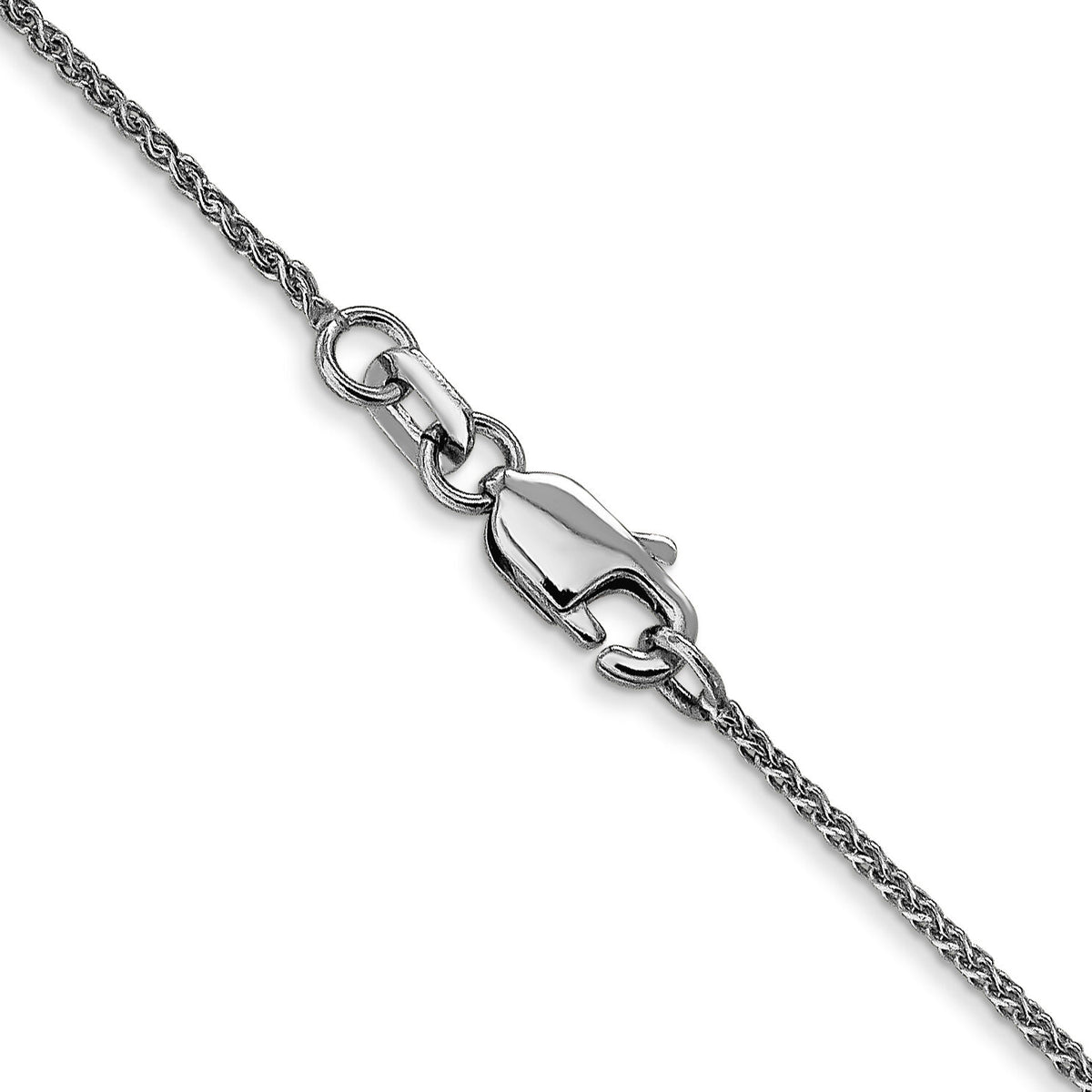 14k White Gold 1.05mm D/C Spiga with Lobster Clasp Chain-PEN154-22