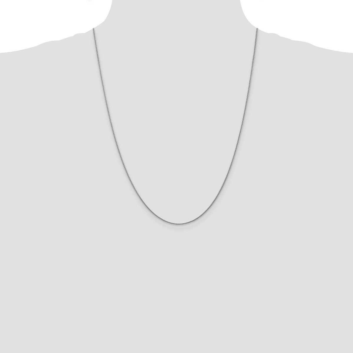 14k White Gold 1.05mm D/C Spiga with Lobster Clasp Chain-PEN154-24
