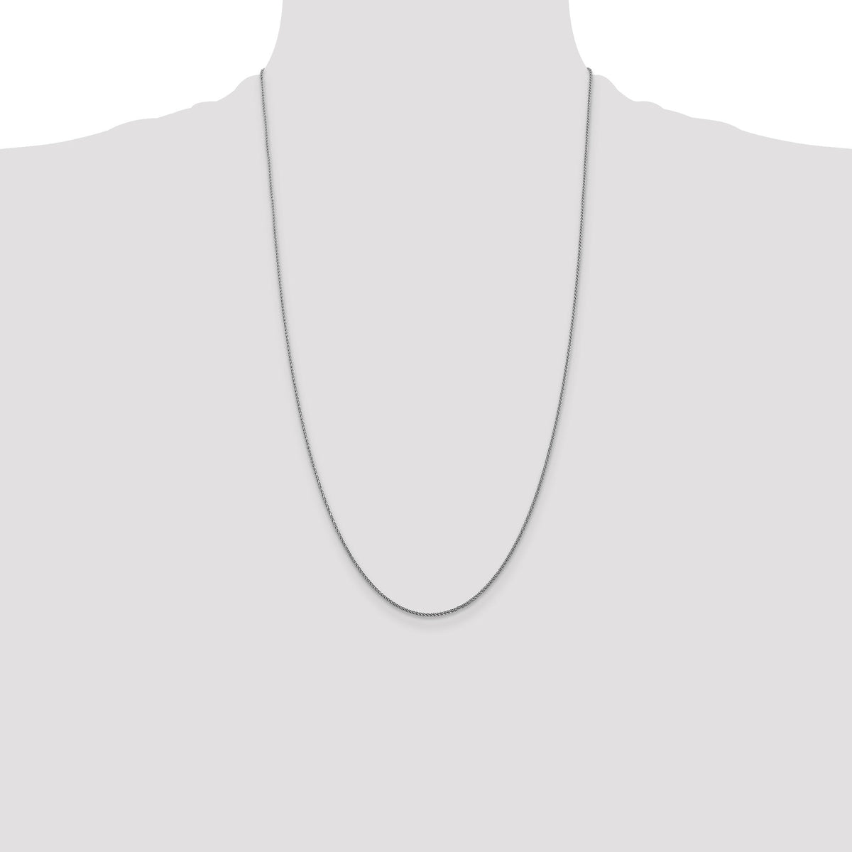 14k White Gold 1.05mm D/C Spiga with Lobster Clasp Chain-PEN154-26