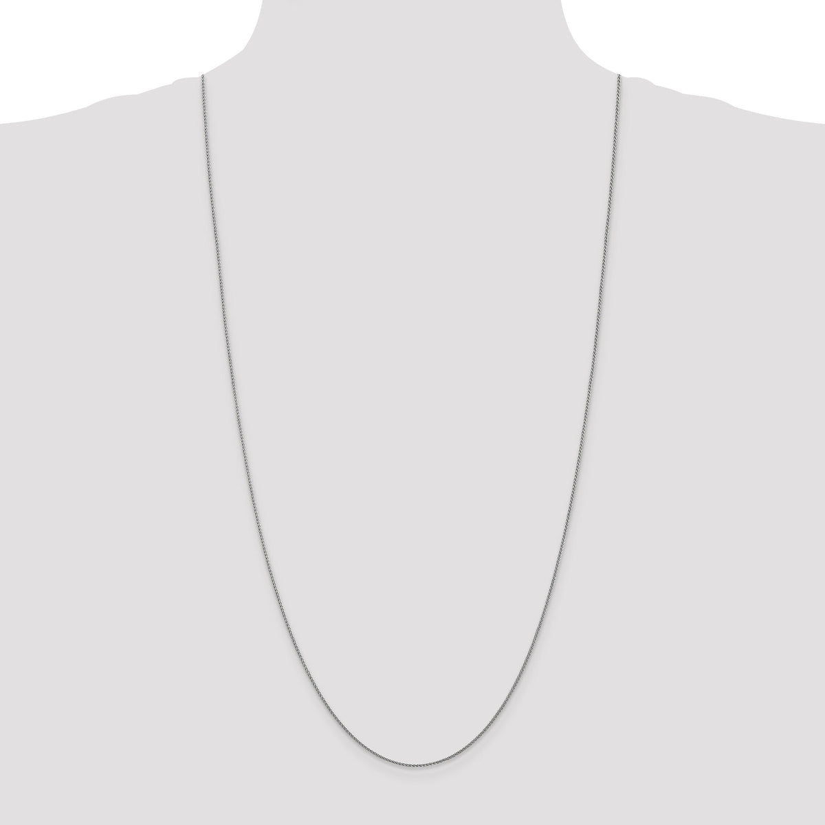 14k White Gold 1.05mm D/C Spiga with Lobster Clasp Chain-PEN154-30