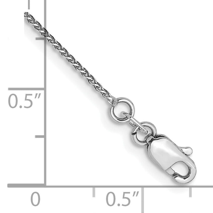 14k White Gold 1.05mm Spiga Diamond-cut Pendant Chain Anklet-PEN154-10