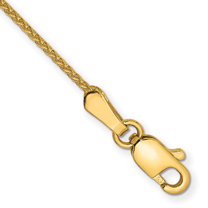 14k 1.05mm Solid Diamond-cut Spiga Chain Anklet-PEN157-9