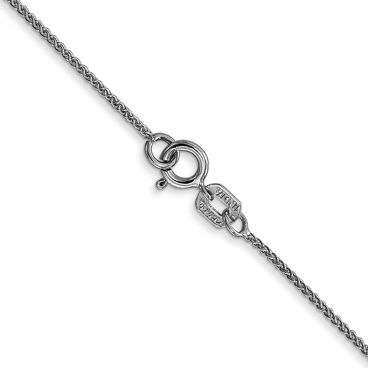 14k White Gold .85mm Spiga with Spring Ring Clasp Chain-PEN158-16
