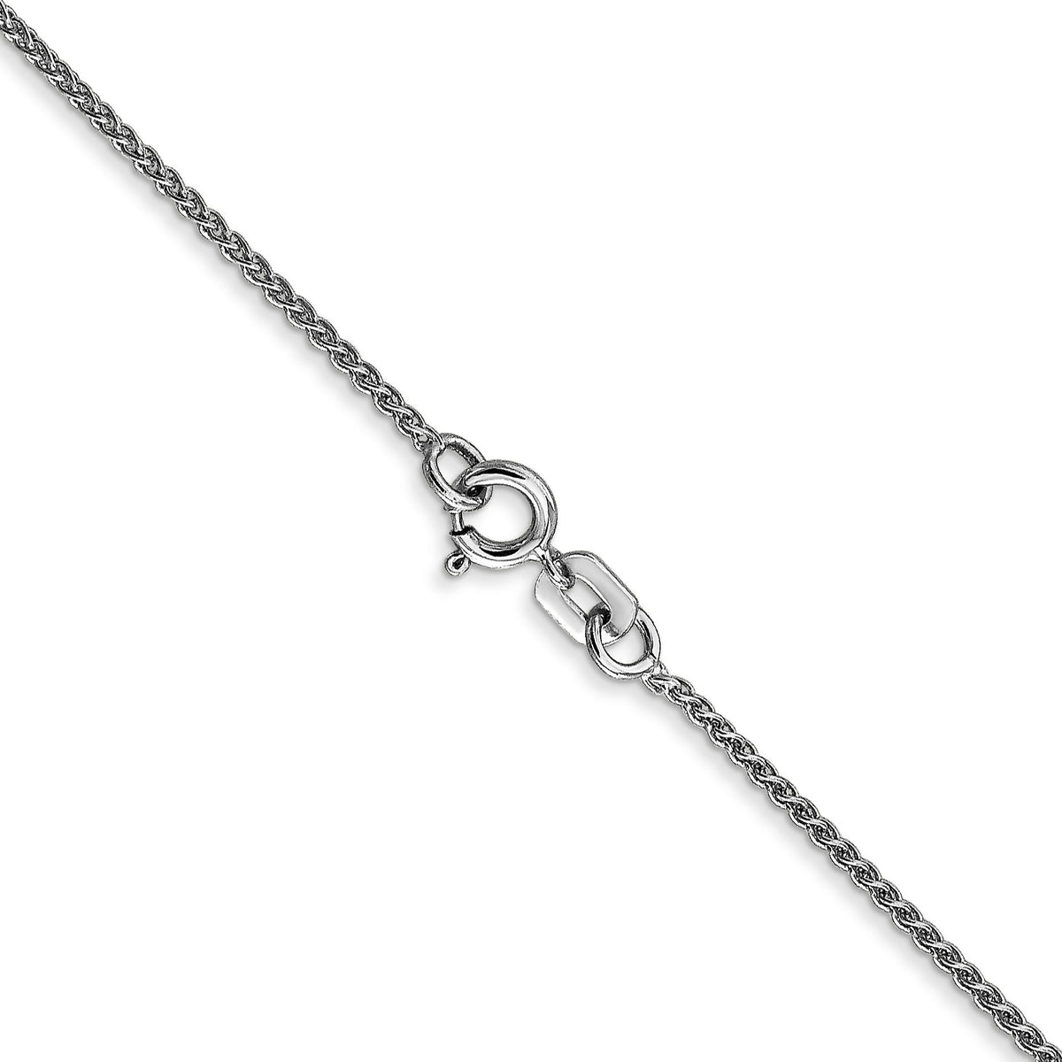 14k White Gold 1.05mm Spiga with Spring Ring Clasp Chain-PEN159-20