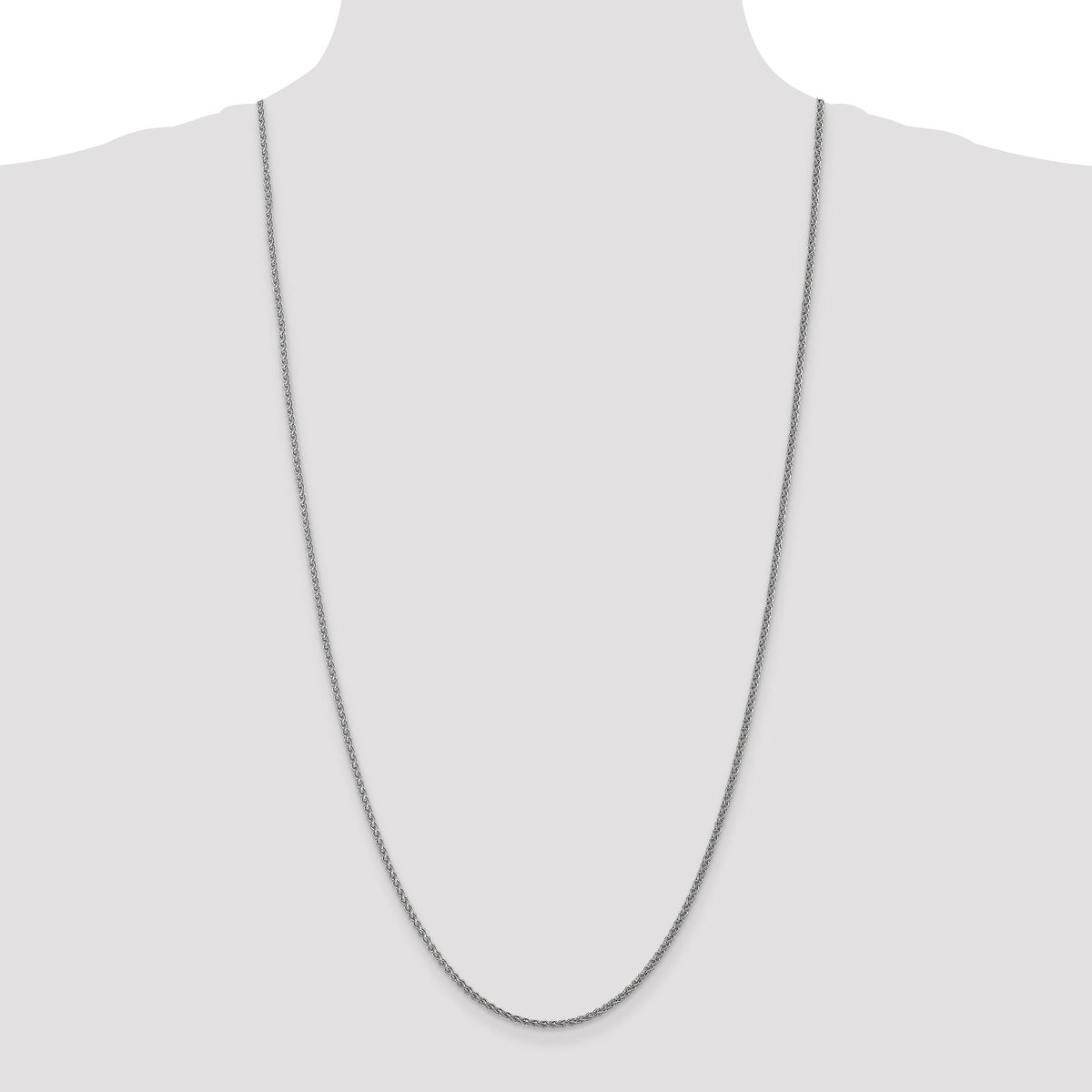 14k White Gold 1.05mm Spiga with Spring Ring Clasp Chain-PEN159-30