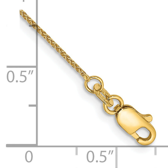 14k 0.85mm Spiga Pendant Chain Anklet-PEN161-10