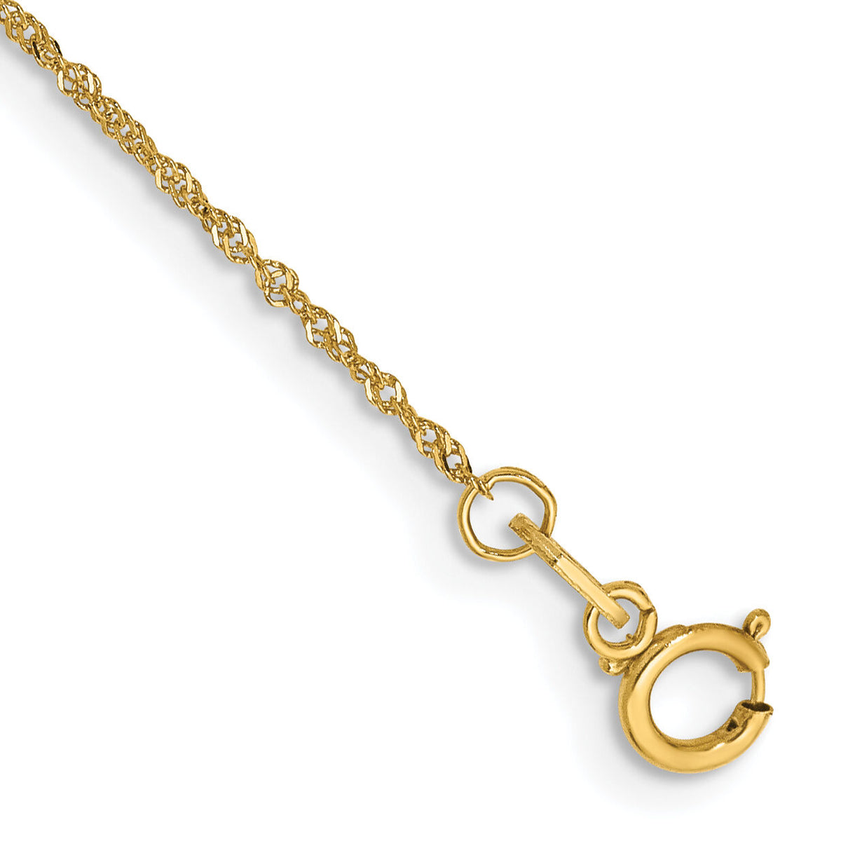 14k 1mm Singapore Chain Anklet-PEN164-9