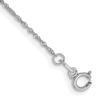 14k WG 1mm Singapore Chain Anklet-PEN166-9