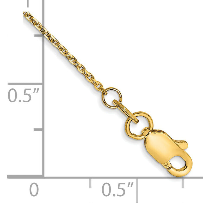14k .95mm D/C Cable Chain Anklet-PEN17-10