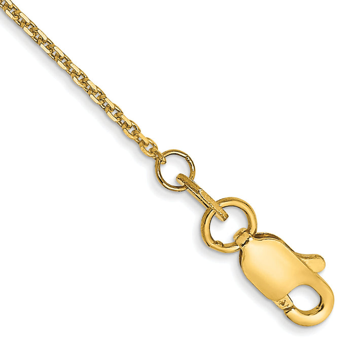 14k .95mm D/C Cable Chain Anklet-PEN17-10