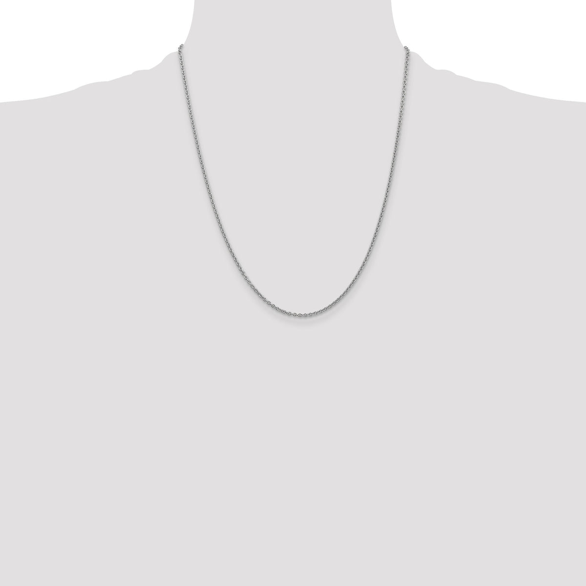 14k White Gold 1.8mm Forzantine Cable Chain-PEN188-22