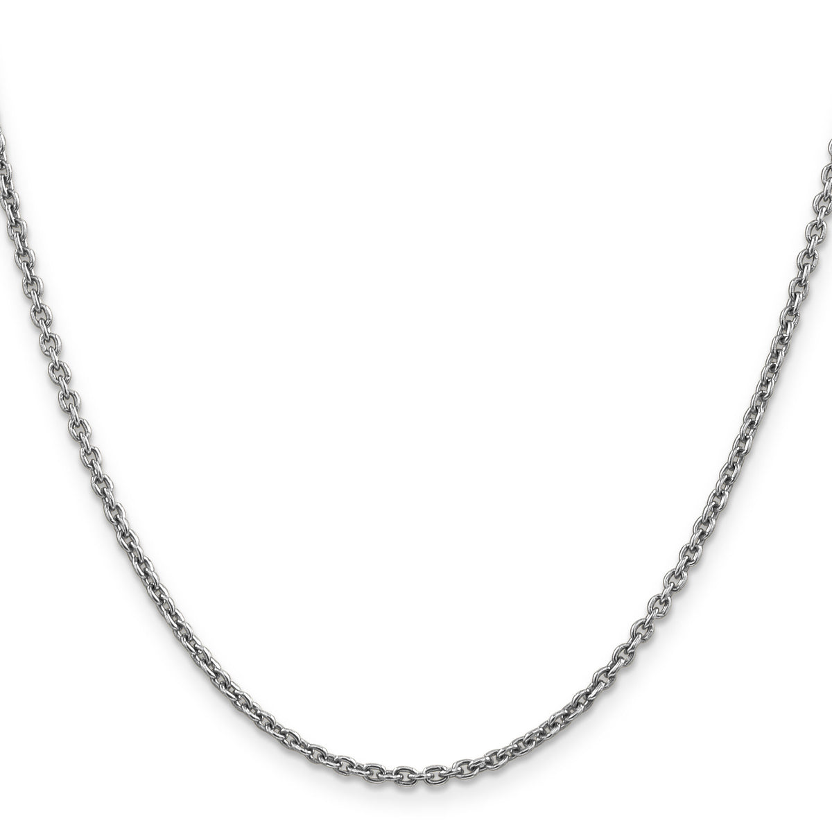 14k White Gold 2.2mm Forzantine Cable Chain-PEN189-24