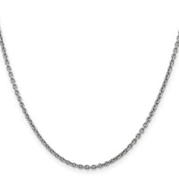14k White Gold 2.2mm Forzantine Cable Chain-PEN189-24