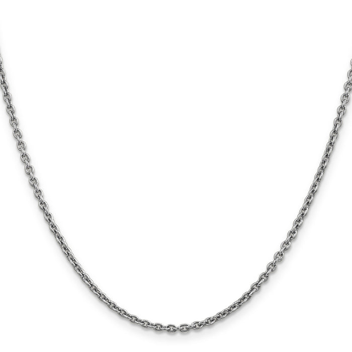 14k White Gold 2.2mm Forzantine Cable Chain-PEN189-18