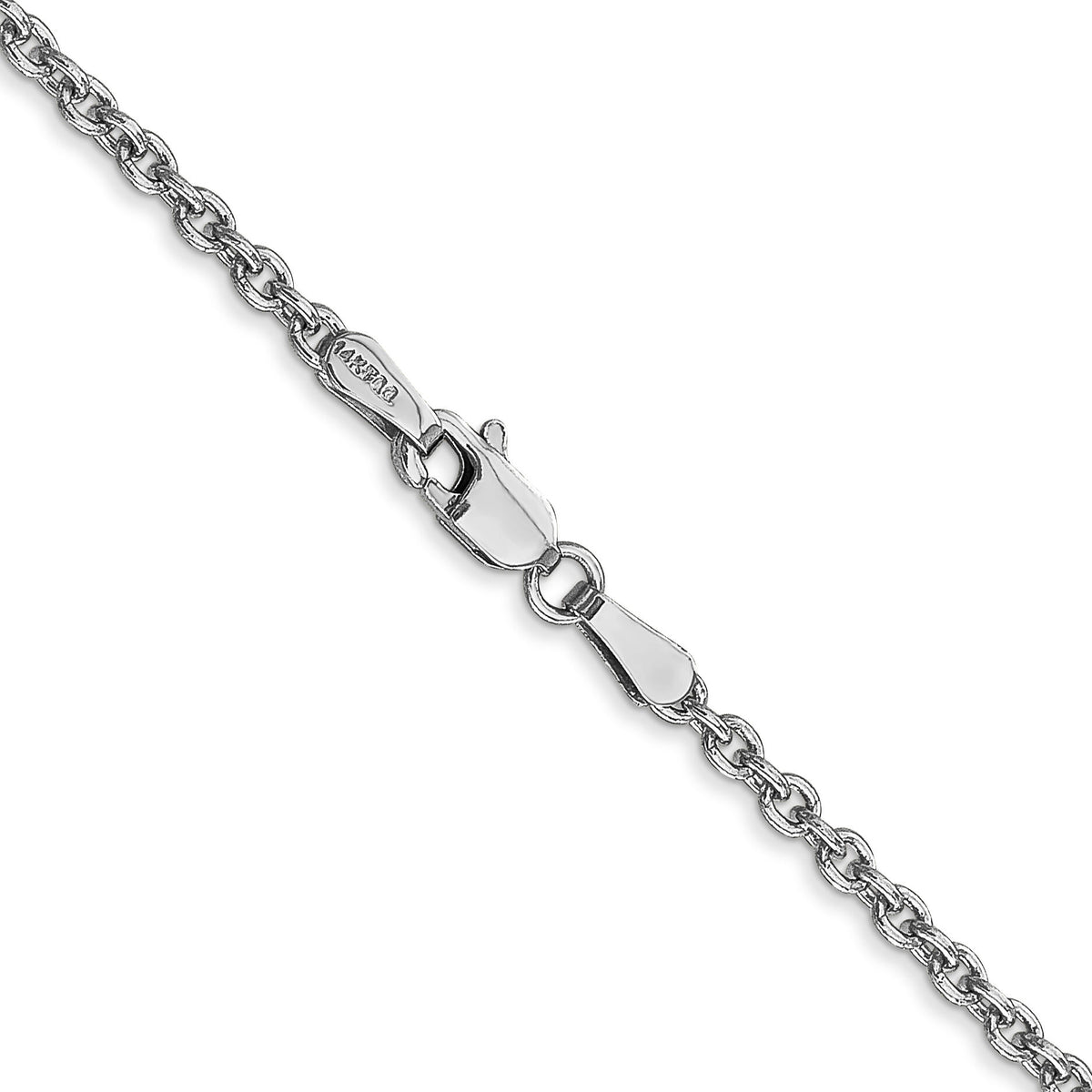 14k White Gold 2.2mm Forzantine Cable Chain-PEN189-24
