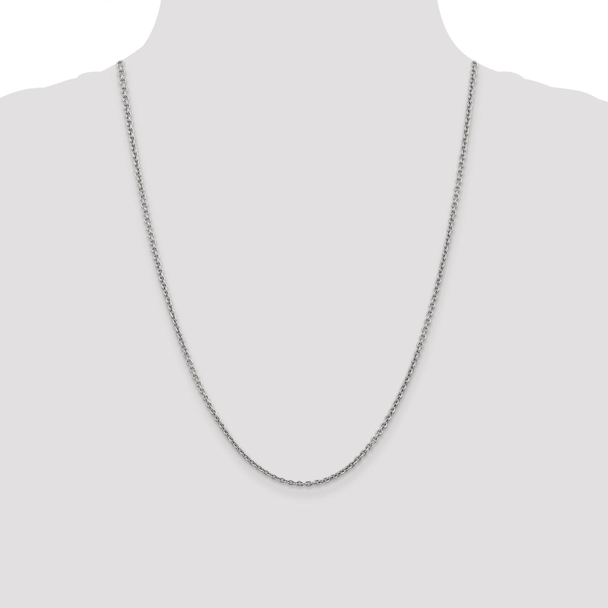 14k White Gold 2.2mm Forzantine Cable Chain-PEN189-24