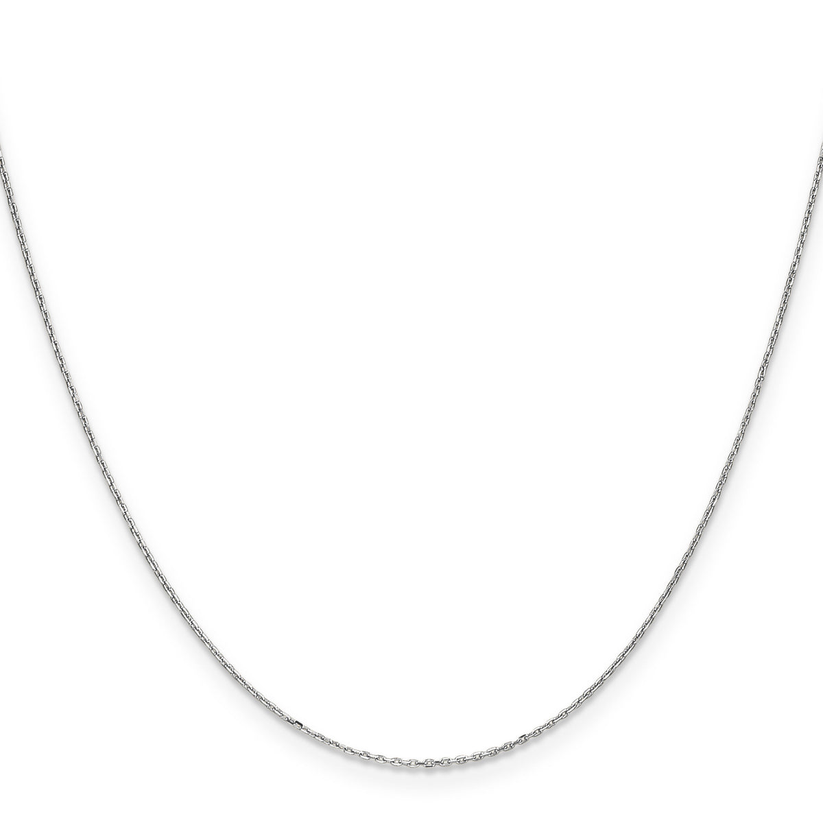 14k White Gold .8mm D/C Cable with Spring Ring Clasp Chain-PEN192-14