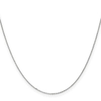 14k White Gold .8mm D/C Cable with Spring Ring Clasp Chain-PEN192-14