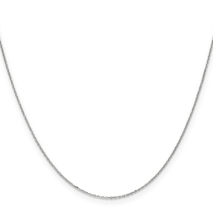 14k White Gold .8mm D/C Cable with Spring Ring Clasp Chain-PEN192-20