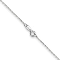 14k White Gold .8mm D/C Cable with Spring Ring Clasp Chain-PEN192-24