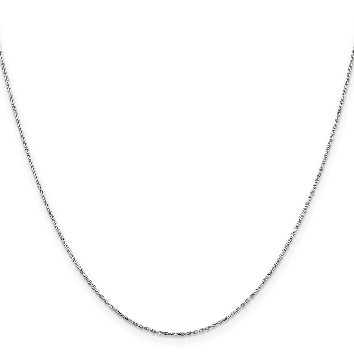 14k White Gold .8mm D/C Cable with Lobster Clasp Chain-PEN192L-18