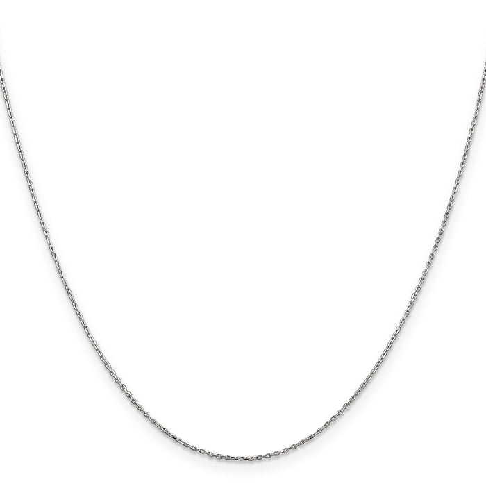 14k White Gold .8mm D/C Cable with Lobster Clasp Chain-PEN192L-18