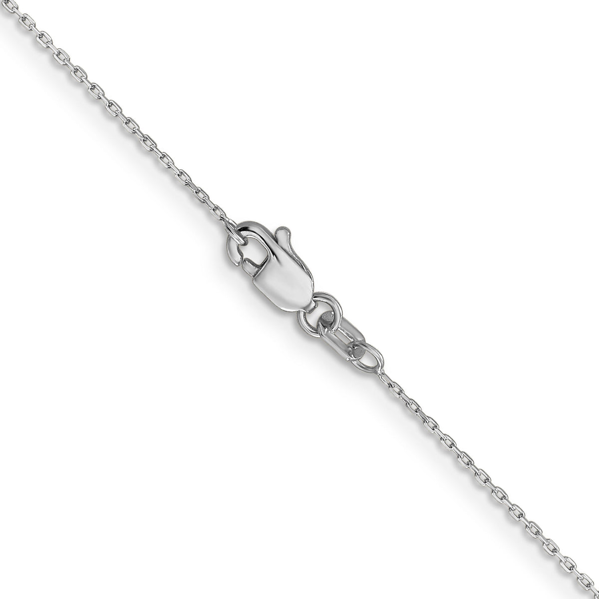 14k White Gold .8mm D/C Cable with Lobster Clasp Chain-PEN192L-16